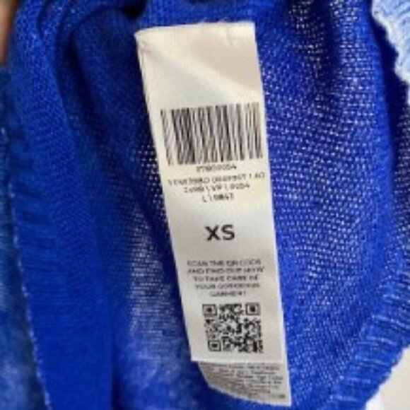 120% Lino Blue V Neck Linen Sweater XSmall - Picture 3 of 4